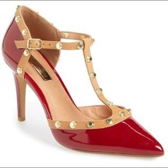 Halogen NWOT Martine Studded T-Strap Heels - Picture 2 of 14